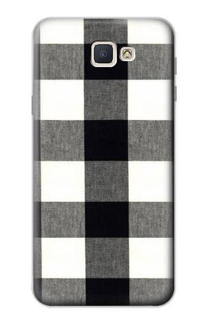 W2842 Black and White Buffalo Check Pattern Hard Case and Leather Flip Case For Samsung Galaxy J7 Prime