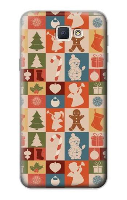 W2854 Cute Xmas Pattern Hard Case and Leather Flip Case For Samsung Galaxy J7 Prime