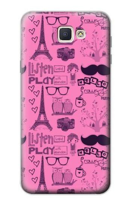 W2885 Paris Pink Hard Case and Leather Flip Case For Samsung Galaxy J7 Prime