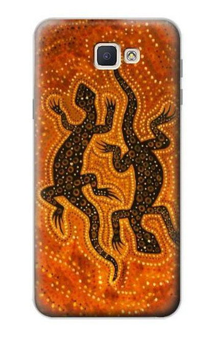 W2901 Lizard Aboriginal Art Hard Case and Leather Flip Case For Samsung Galaxy J7 Prime