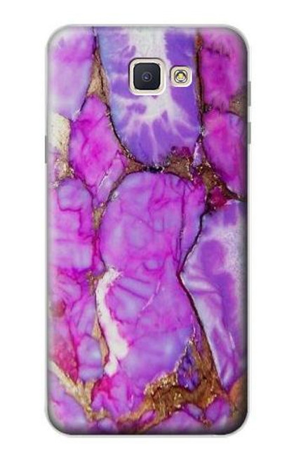 W2907 Purple Turquoise Stone Hard Case and Leather Flip Case For Samsung Galaxy J7 Prime