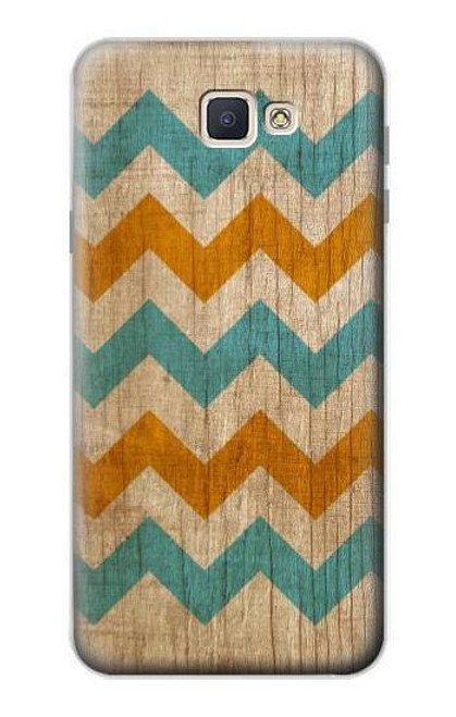 W3033 Vintage Wood Chevron Graphic Printed Hard Case and Leather Flip Case For Samsung Galaxy J7 Prime