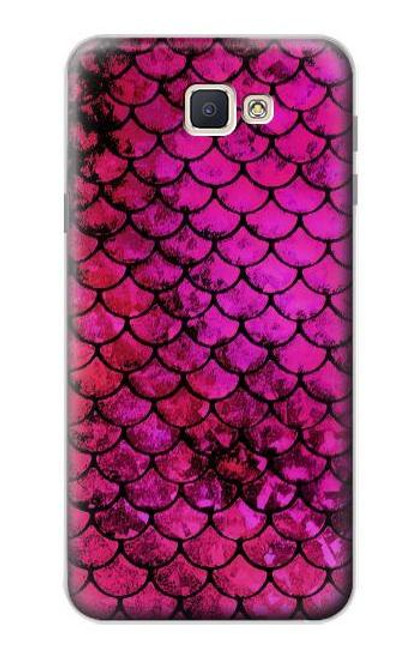 W3051 Pink Mermaid Fish Scale Hard Case and Leather Flip Case For Samsung Galaxy J7 Prime