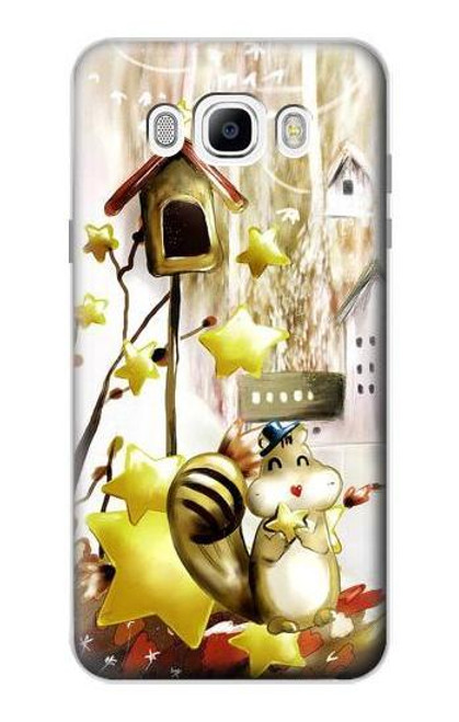 W0109 Cute Squirrel Cartoon Hard Case and Leather Flip Case For Samsung Galaxy J7 (2016)