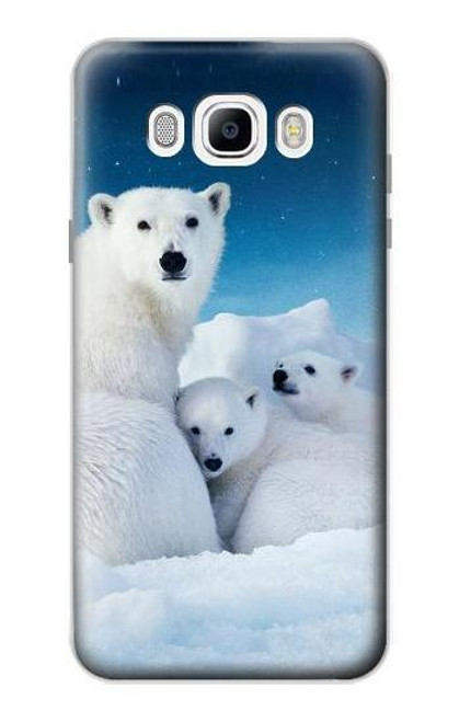 W0285 Polar Bear Family Arctic Hard Case and Leather Flip Case For Samsung Galaxy J7 (2016)