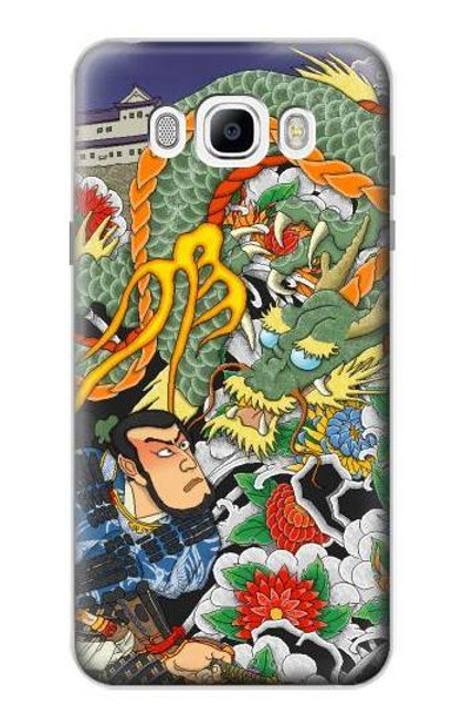 W0454 Japan Tattoo Hard Case and Leather Flip Case For Samsung Galaxy J7 (2016)