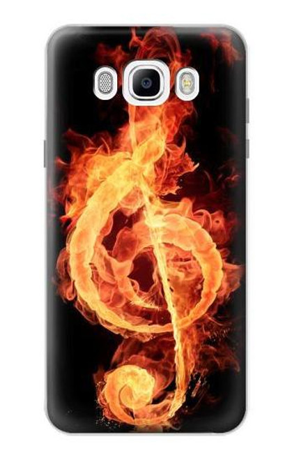 W0493 Music Note Burn Hard Case and Leather Flip Case For Samsung Galaxy J7 (2016)