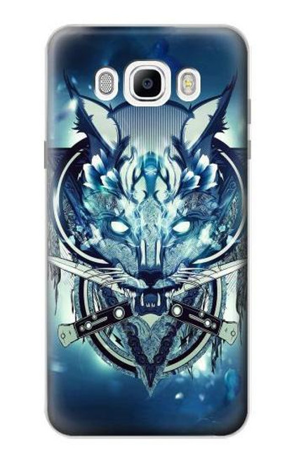 W1135 Wolf with knives Rock Hard Case and Leather Flip Case For Samsung Galaxy J7 (2016)