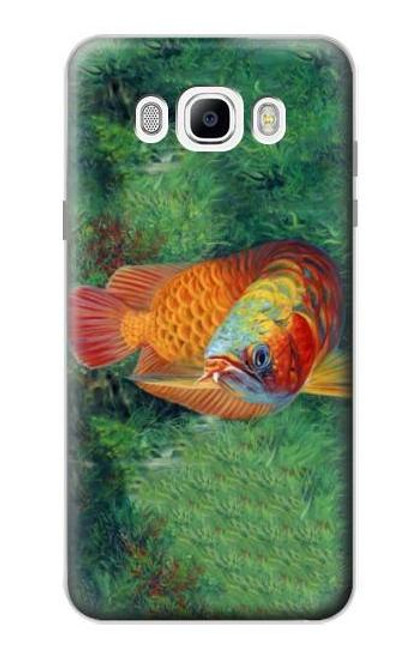 W1157 Red Arowana Fish Hard Case and Leather Flip Case For Samsung Galaxy J7 (2016)