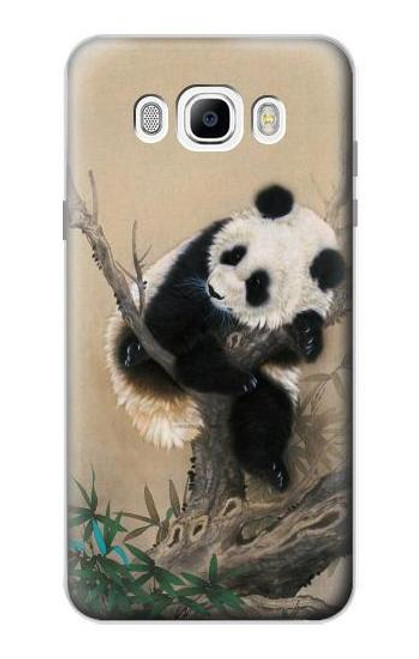 W2210 Panda Fluffy Art Painting Hard Case and Leather Flip Case For Samsung Galaxy J7 (2016)