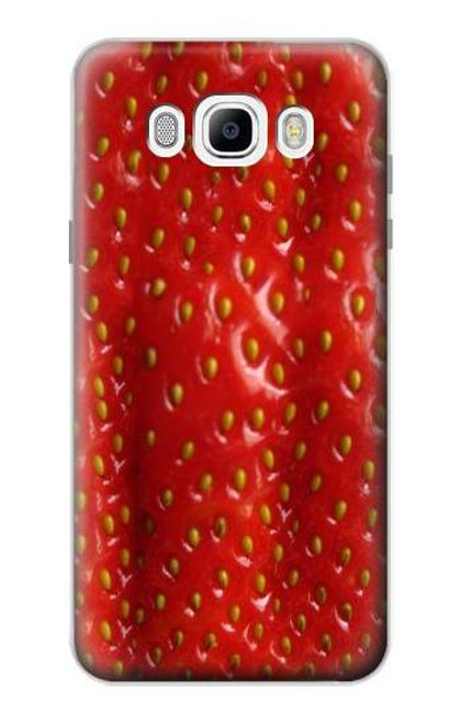 W2225 Strawberry Hard Case and Leather Flip Case For Samsung Galaxy J7 (2016)