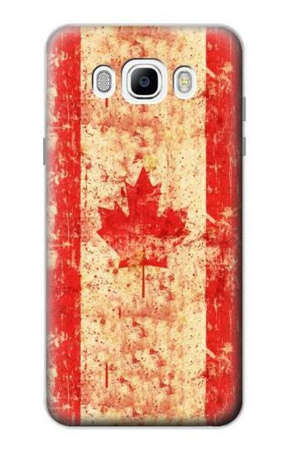 W2490 Canada Maple Leaf Flag Texture Hard Case and Leather Flip Case For Samsung Galaxy J7 (2016)