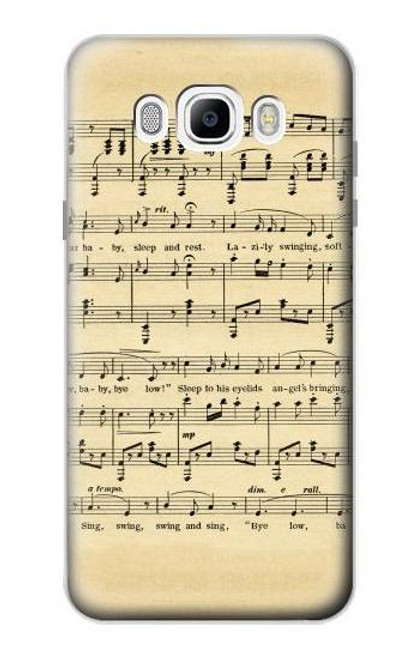 W2504 Vintage Music Sheet Hard Case and Leather Flip Case For Samsung Galaxy J7 (2016)