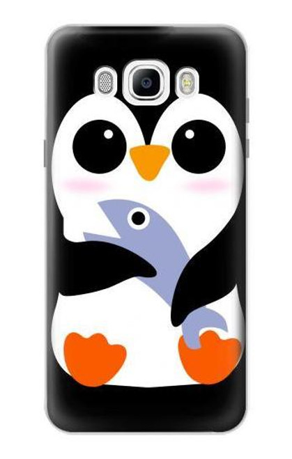 W2631 Cute Baby Penguin Hard Case and Leather Flip Case For Samsung Galaxy J7 (2016)