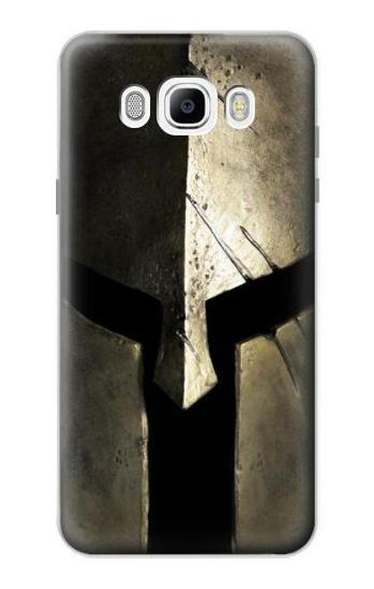 W2673 Spartan Warrior Helmet Hard Case and Leather Flip Case For Samsung Galaxy J7 (2016)