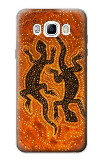 W2901 Lizard Aboriginal Art Hard Case and Leather Flip Case For Samsung Galaxy J7 (2016)