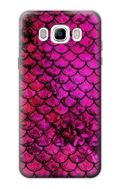 W3051 Pink Mermaid Fish Scale Hard Case and Leather Flip Case For Samsung Galaxy J7 (2016)