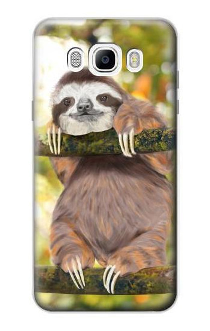 W3138 Cute Baby Sloth Paint Hard Case and Leather Flip Case For Samsung Galaxy J7 (2016)