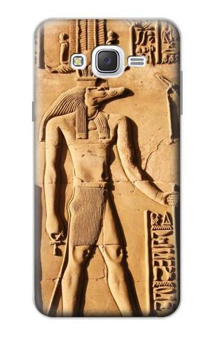 W0391 Egyptian Sobek Hard Case and Leather Flip Case For Samsung Galaxy J7