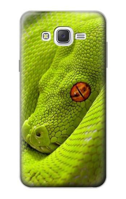 W0785 Green Snake Hard Case and Leather Flip Case For Samsung Galaxy J7