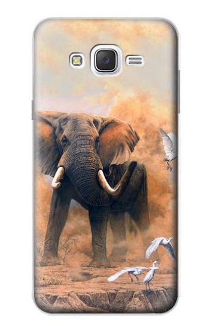 W1292 Dusty Elephant Egrets Hard Case and Leather Flip Case For Samsung Galaxy J7