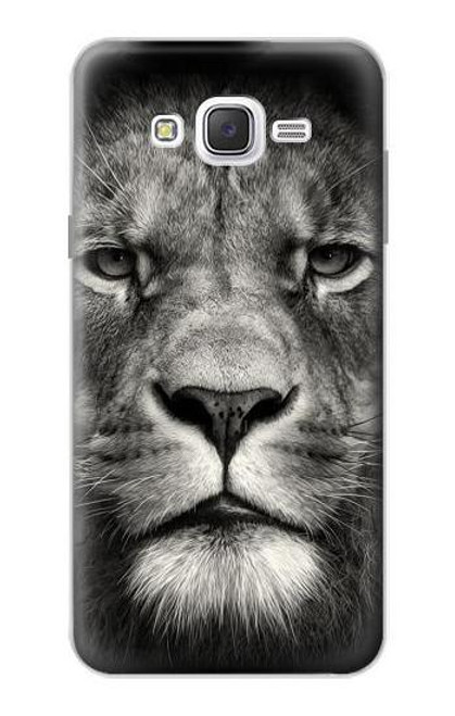 W1352 Lion Face Hard Case and Leather Flip Case For Samsung Galaxy J7