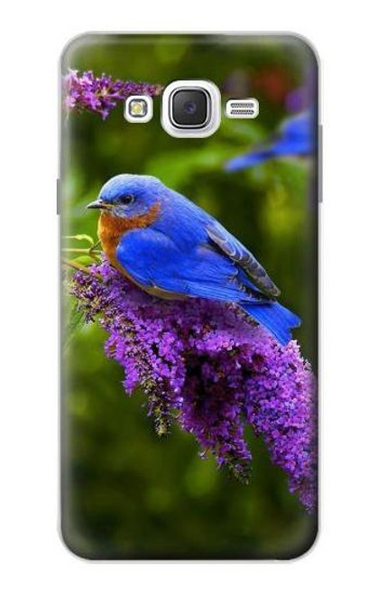 W1565 Bluebird of Happiness Blue Bird Hard Case and Leather Flip Case For Samsung Galaxy J7