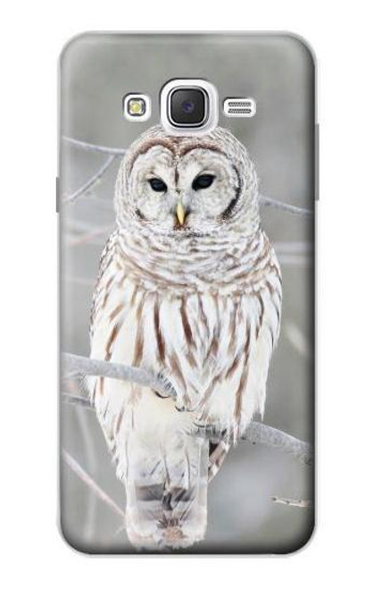 W1566 Snowy Owl White Owl Hard Case and Leather Flip Case For Samsung Galaxy J7