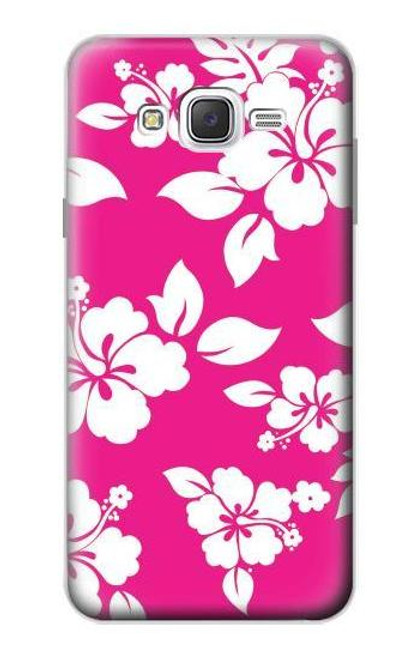 W2246 Hawaiian Hibiscus Pink Pattern Hard Case and Leather Flip Case For Samsung Galaxy J7