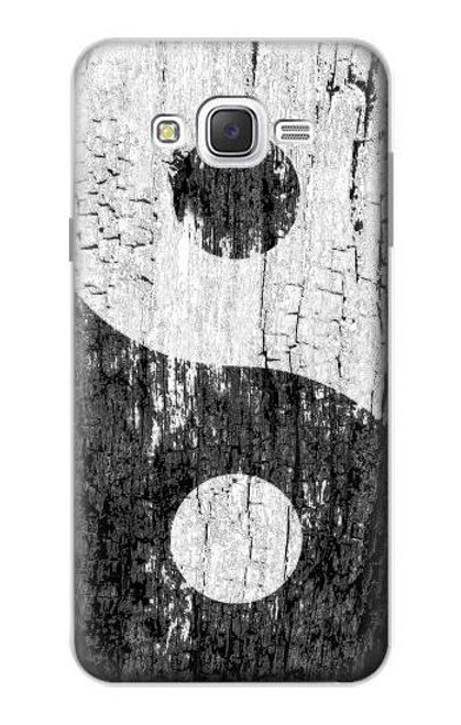 W2489 Yin Yang Wood Graphic Printed Hard Case and Leather Flip Case For Samsung Galaxy J7