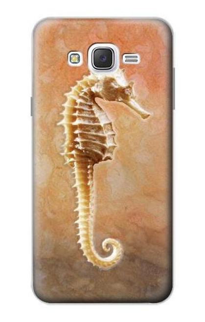 W2674 Seahorse Skeleton Fossil Hard Case and Leather Flip Case For Samsung Galaxy J7