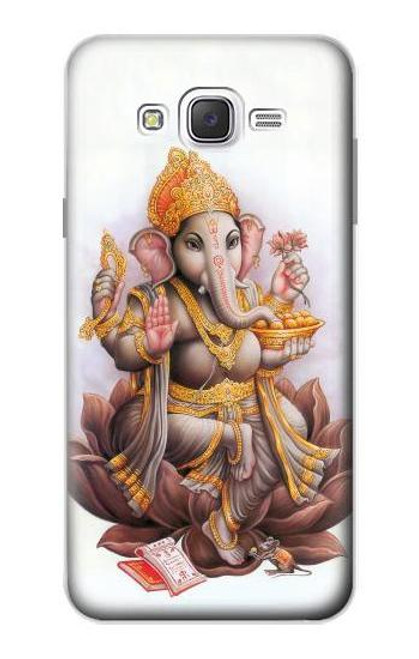 W2820 Hindu God Ganesha Ganapati Vinayaka Hard Case and Leather Flip Case For Samsung Galaxy J7