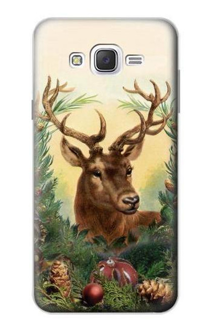 W2841 Vintage Reindeer Christmas Hard Case and Leather Flip Case For Samsung Galaxy J7