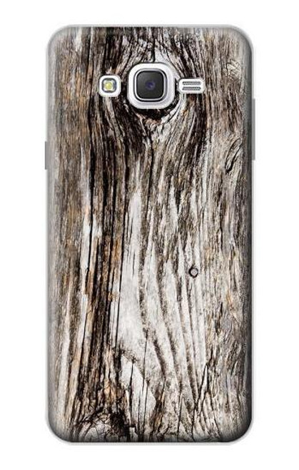 W2844 Old Wood Bark Graphic Hard Case and Leather Flip Case For Samsung Galaxy J7