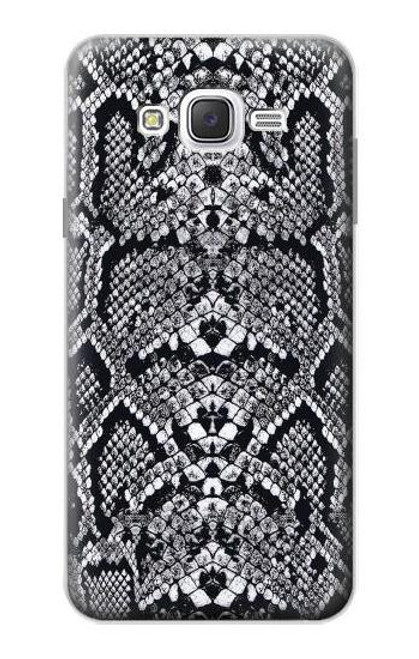 W2855 White Rattle Snake Skin Graphic Printed Hard Case and Leather Flip Case For Samsung Galaxy J7