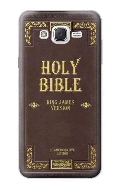 W2889 Holy Bible Cover King James Version Hard Case and Leather Flip Case For Samsung Galaxy J7