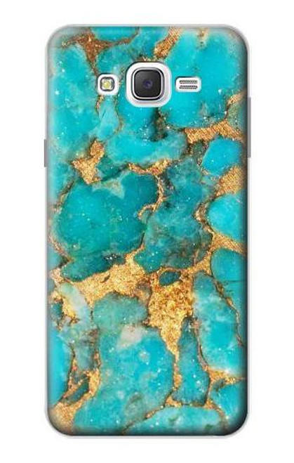 W2906 Aqua Turquoise Stone Hard Case and Leather Flip Case For Samsung Galaxy J7