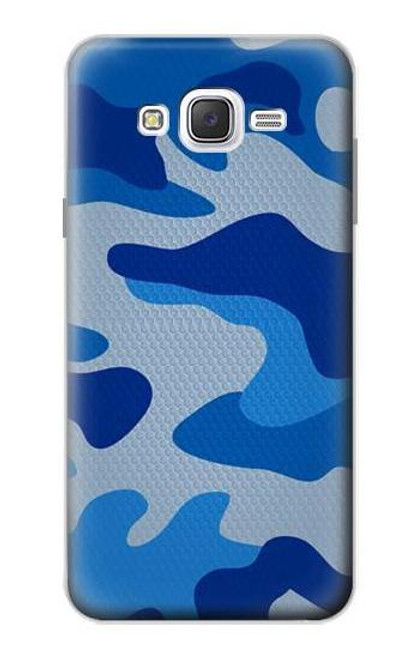 W2958 Army Blue Camo Camouflage Hard Case and Leather Flip Case For Samsung Galaxy J7