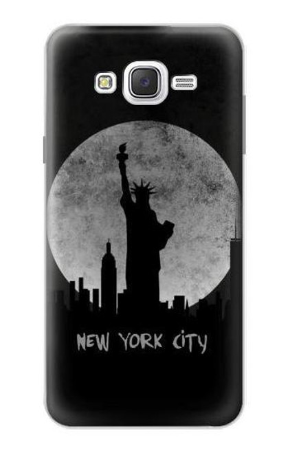 W3097 New York City Hard Case and Leather Flip Case For Samsung Galaxy J7