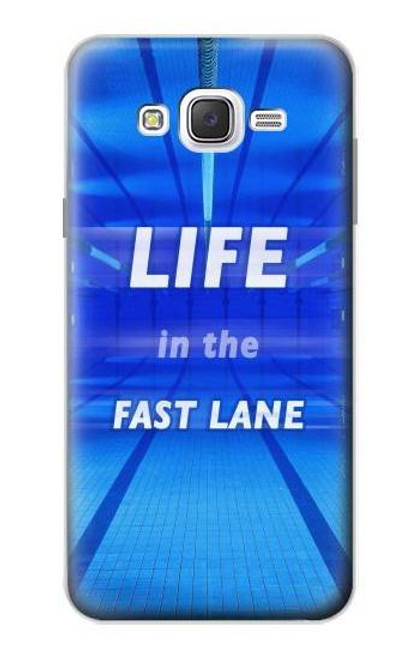 W3136 Life in the Fast Lane Swimming Pool Hard Case and Leather Flip Case For Samsung Galaxy J7