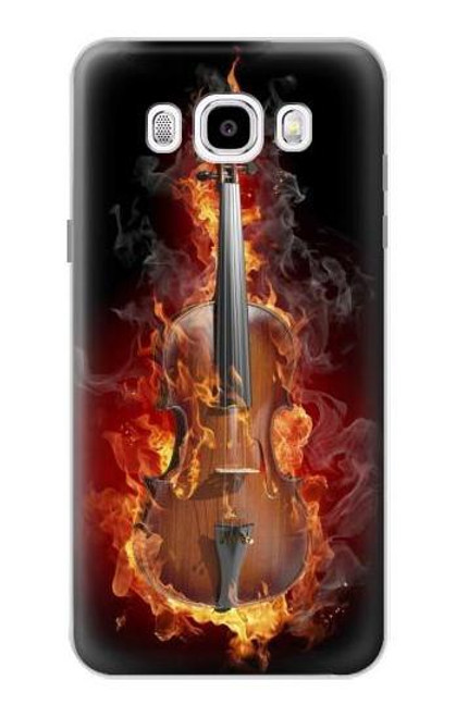 W0864 Fire Violin Hard Case and Leather Flip Case For Samsung Galaxy J5 (2016)