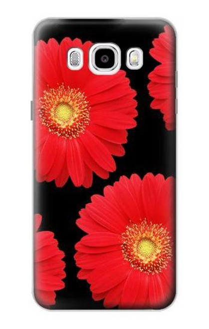 W2478 Red Daisy flower Hard Case and Leather Flip Case For Samsung Galaxy J5 (2016)