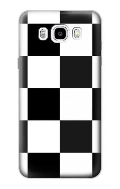 W2492 Black and White Check Hard Case and Leather Flip Case For Samsung Galaxy J5 (2016)