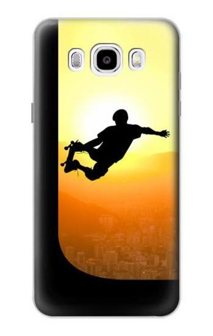 W2676 Extreme Skateboard Sunset Hard Case and Leather Flip Case For Samsung Galaxy J5 (2016)