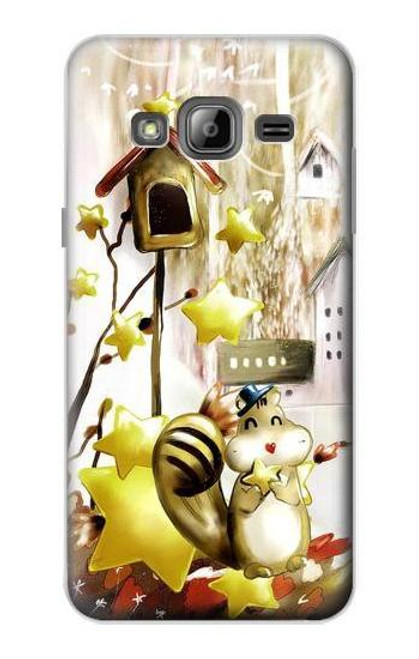 W0109 Cute Squirrel Cartoon Hard Case and Leather Flip Case For Samsung Galaxy J3 (2016)