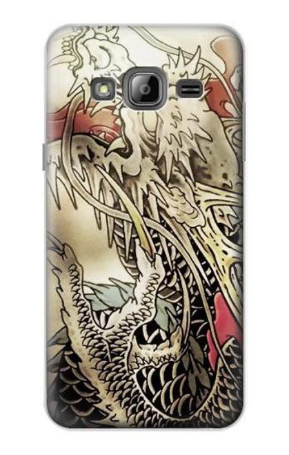 W0122 Yakuza Tattoo Hard Case and Leather Flip Case For Samsung Galaxy J3 (2016)