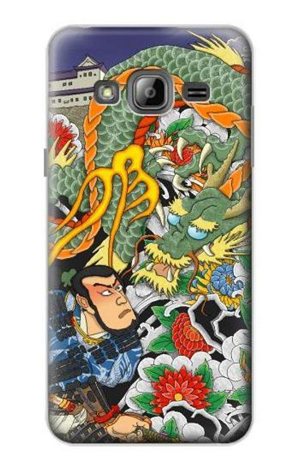 W0454 Japan Tattoo Hard Case and Leather Flip Case For Samsung Galaxy J3 (2016)