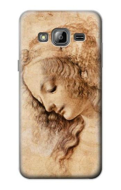 W1045 Leonardo da Vinci Woman's Head Hard Case and Leather Flip Case For Samsung Galaxy J3 (2016)