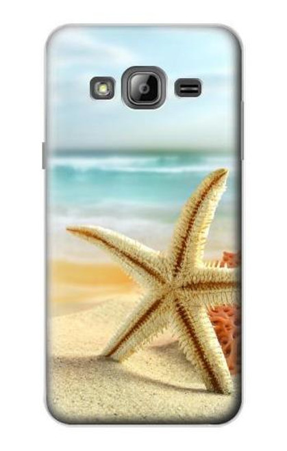 W1117 Starfish on the Beach Hard Case and Leather Flip Case For Samsung Galaxy J3 (2016)