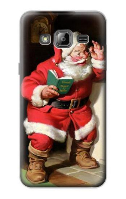 W1417 Santa Claus Merry Xmas Hard Case and Leather Flip Case For Samsung Galaxy J3 (2016)